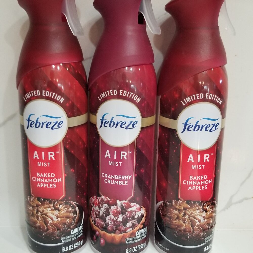 Febreze Air Mist 2 Baked Cinnamon Apples + 1 Cranberry Crumble Limited Edition